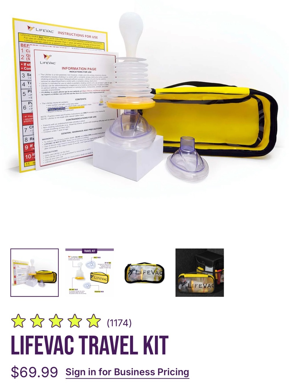 Brand new Lifevac travel kit